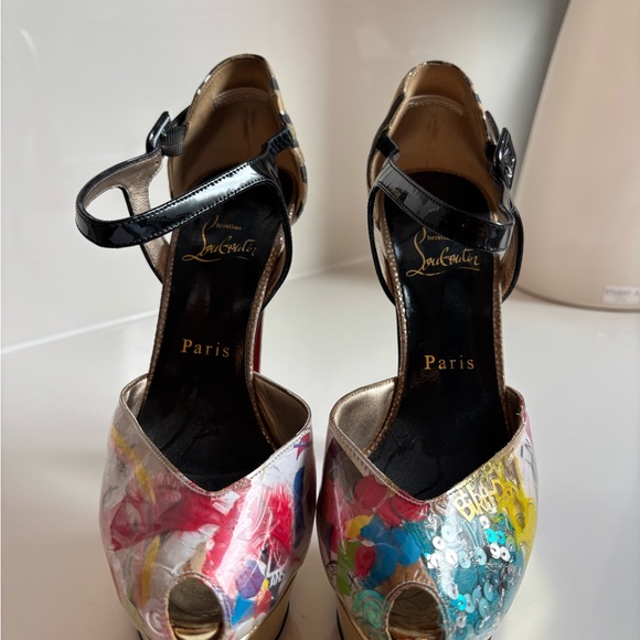Christian Louboutin Women's Multicolor Peep-Toe Heels